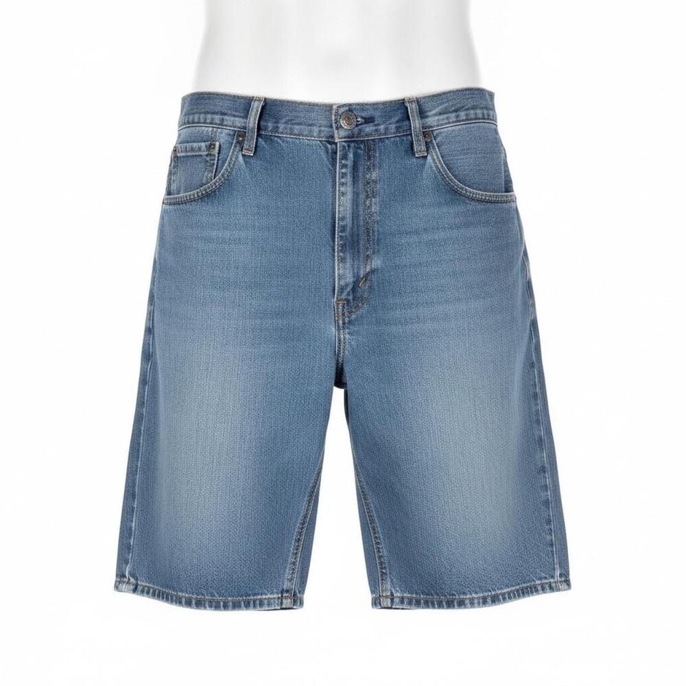 Levis 569 Jeans Mens 38x10 Blue Medium Wash Denim Relaxed Fit Straight Shorts